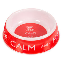 Keep Calm Melamine Pet Dog Bowl Feeding Dish Red & White