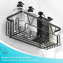 Kegii Shower Caddy, Bathroom Shelf Organiser No Drilling, Adhesive Shower Storage Rack with Soap Razor Holder, Bathroom Accessories, Black,