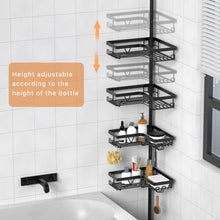 Kegii Telescopic Shower Caddy Corner Shower Shelf Bathroom Corner Storage Black