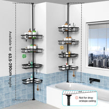 Kegii Telescopic Shower Caddy Corner Shower Shelf Bathroom Corner Storage Black