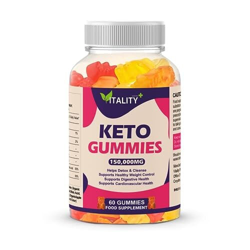 Keto Gummies Weight Loss Support Food Supplement - 60 Gummies – Low Calorie Snacks - No Added Sugars - Appetite