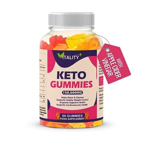 Keto Gummies Weight Loss Support Food Supplement - 60 Gummies – Low Calorie Snacks - No Added Sugars - Appetite