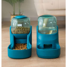 Kibble And Water Dispenser Water (3.8 L) And Food (1.5 Kg) Dispenser For Dogs And Cats Plastic