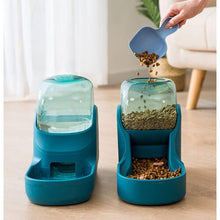 Kibble And Water Dispenser Water (3.8 L) And Food (1.5 Kg) Dispenser For Dogs And Cats Plastic