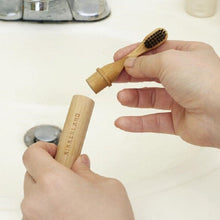 Kikkerland On-The-Go Bamboo Toothbrush Eco-Friendly Travel Compact Handle Cover