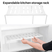 Kitchen Expandable Counter Shelf Organizer Racks Bathroom Under Sink Pantry Desktop Storage Organizer Holders White