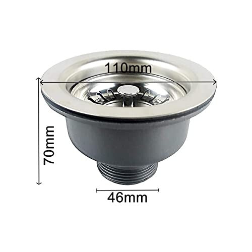 Kitchen Sink Drain Strainer Assembly Stainless Steel Sink Basket Strainer Plug Waste Sink for Home, Kitchen, Balcony Sink