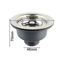 Kitchen Sink Drain Strainer Assembly Stainless Steel Sink Basket Strainer Plug Waste Sink for Home, Kitchen, Balcony Sink