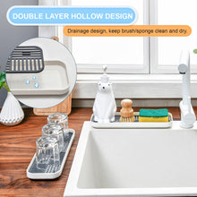 Kitchen Soap Dish, Double Sink Organizer