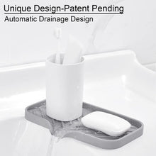 Kitchen Soap Tray,Kitchen Sink Tray Sponge Tray Kitchen Sponge Holder Self Draining Silicone Soap Holder for Bath Room