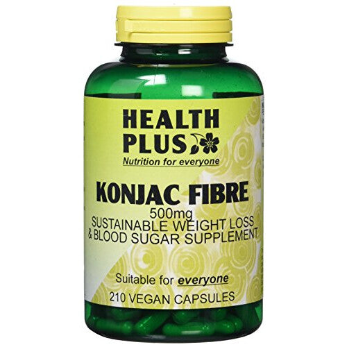 Konjac Fibre 500mg (Glucomannan) Slimming and Weight Control Supplement - 210 Gelatin Free Capsules