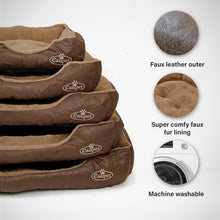 Large Dog Bed in Faux Leather Fur Fleece Easipet