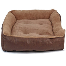 Large Dog Bed in Faux Leather Fur Fleece Easipet