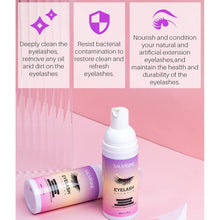 Lash Shampoo for Lash Extensions,Lashes Shampoo with Soft Brush&Mascara Wand,Eyelash Extension Cleanser