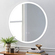 LED Bathroom Round Mirror Anti-fog Touch Warm Light