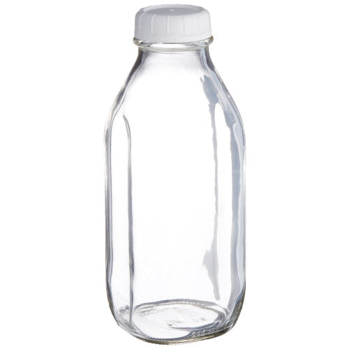 Libbey Glass Milk Bottle with Lid - 33.5 oz