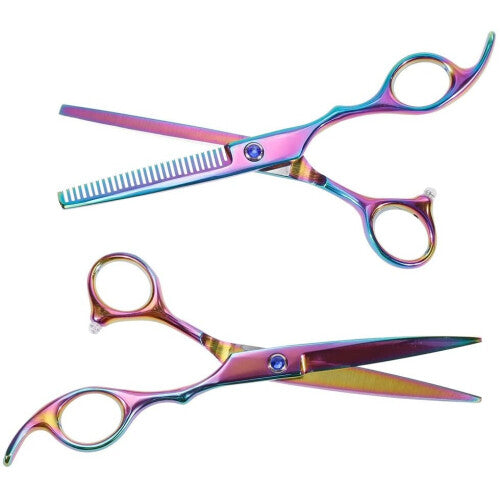 Lictin Hairdressing Scissors Hair Thinning Scissors Set and Hair Scissors, 6.0 inch + Presentation Case/Box + Black Comb +Black Hair clip