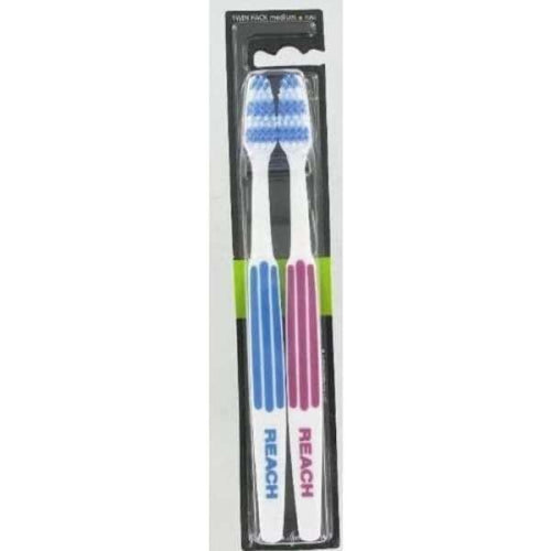 Listerine Duo Reach Interdental Medium Toothbrush - Pack of 2 (Pack of 6)