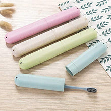 Longsing Toothbrush Case Travel Portable Toothbrush Storage Case 4 Pieces Eco-Friendly Wheat Straw Toothbrushes Cover Case for Travel Camping Sch