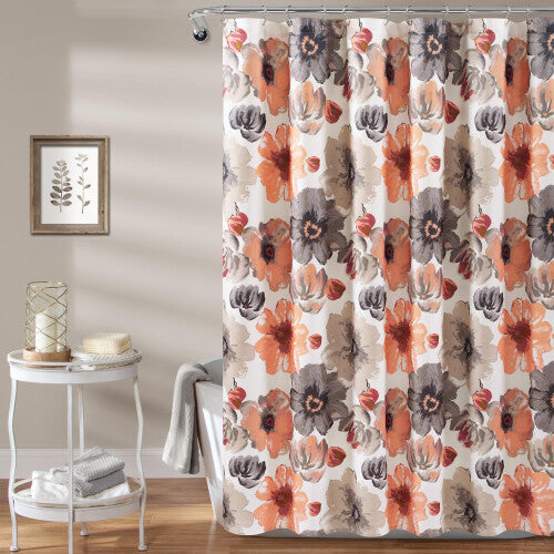 Lush Decor Leah Shower Curtain  72 x 72  Coral