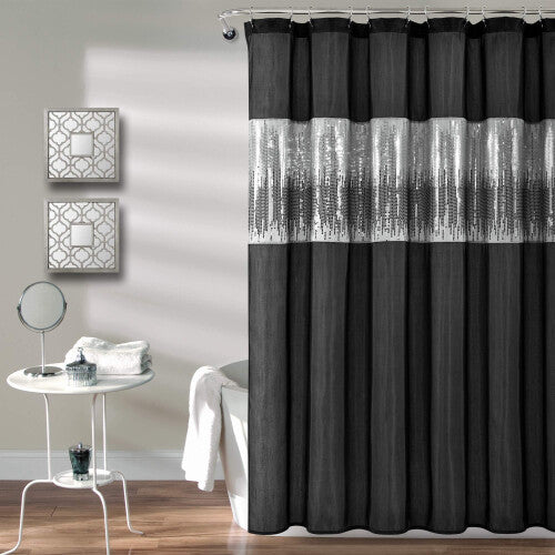 Lush Decor Night Sky Shower Curtain  72 x 72  Black