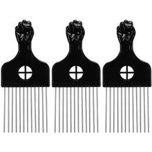 LUTER 3 Pack Afro Comb Hair Metal Pick Hairdressing Wig Braid Styling Tool Metal Combs for Women and Men Black