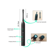 (Luxury/8 brush heads) 6 Modes Multi-Functional Sonic Electric Toothbrush