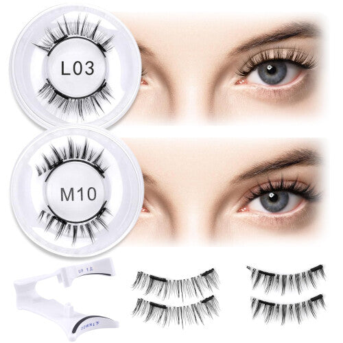 Magnetic Eyelashes Natural Look, No Glue Needed, False Wispy Magnetic Eyelashes with Applicator Without Eyeliner, Beginner Friendly, Reusable & Strong