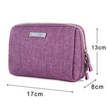 Makeup Bag, Small Travel Cosmetic Bag Nylon Waterproof Makeup Pouch for Women and Girl Organizing Cosmetic Christmas Gifts (Purple)