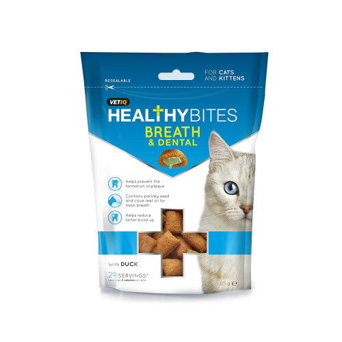 M&C Breath & Dental Healthy Bites Treats for Cats & Kittens (50g)