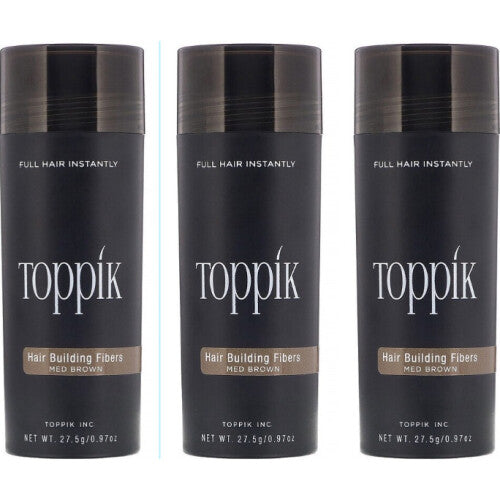 MEDIUM BROWN) Toppik Hair Building Fibres | Hair Fibres For Thinning Hair 27.5g (Pack of 3)