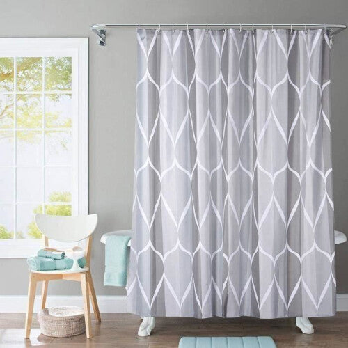 Mellifluous 180*180cm Mildew Proof Waterproof Polyester Shower Curtain with 12 Hooks (Grey) Aa09328 COSwk20322