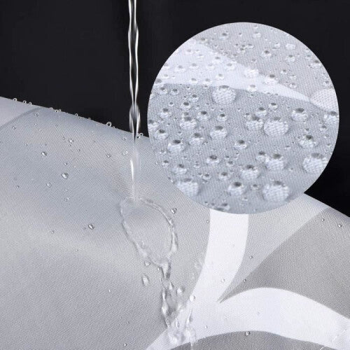 Mellifluous Waterproof Mildew Proof Polyester Shower Curtain 180*180cm with 12 Hooks (Grey) GZ8