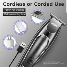 Men Hair Trimmer Clippers VGR Professional Electric Beard Trimmer Set USB Rechargeable Haircut Tool Kit