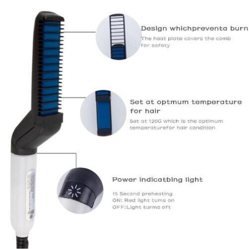 Men Quick Beard Straightener Hair Comb Curling Curler Show Tools