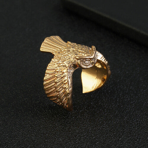 Mens Vintage Owl Ring