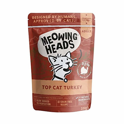 Meowing Heads Top Turkey Wet Cat Food, 100 g, Pack of 10