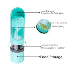 MEOWS Portable Pet Water Bottle 300ml Dispenser Leak-proof Recycled Dog Canteen With Food Stora