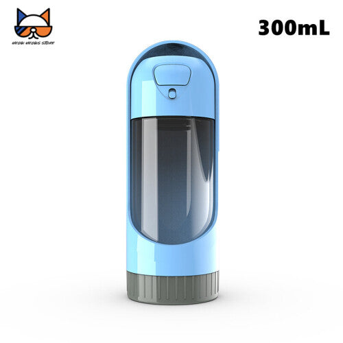 MEOWS Portable Pet Water Bottle 300ml Dispenser Leak-proof Recycled Dog Canteen With Food Stora