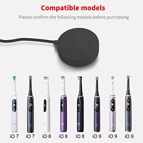 MEROM Electric Toothbrush Magnetic Black Charger Base Compatible with Braun Oral B IO 3768 Toothbrush Replacement IO7 IO8 IO9 Power Adapter Plug