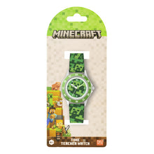 Minecraft Kids Creeper Green Printed Strap Quartz Time Teacher Watch