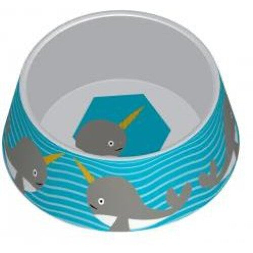 Ministry Of Pets Melamine Non-slip Pet Bowl Narwhal Large 480ml