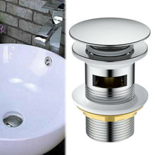 Modern Basin Bathroom Sink Chrome Tap Push Button Pop Up Waste Plug Kit Slotted