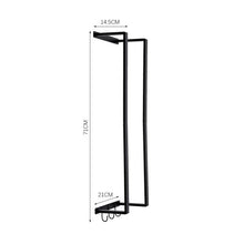 Modern Carbon Steel Wall Mounted Towel Rack with Hooks