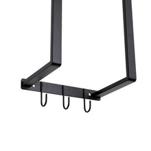 Modern Carbon Steel Wall Mounted Towel Rack with Hooks