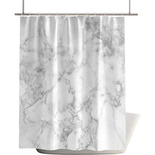 Modern Marble Textur Waterproof Shower Curtains for Bathroom Simple Generous White Polyester Bath Curtain Set with Hooks