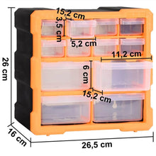 Multi-drawer Organisers with 12 Drawers 2 pcs 26.5x16x26 cm