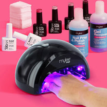 Mylee Complete Professional Gel Nail Polish LED Lamp Kit, 4x MyGEL Colours, Top & Base Coat, Mylee PRO Salon Series Convex Curing® LED Lamp, Prep &