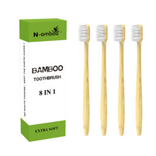 N-amboo Super Soft Toothbrush Bamoo Toothbrush 10000 Nano Bristles White Extra Soft Bristles Pack of 8