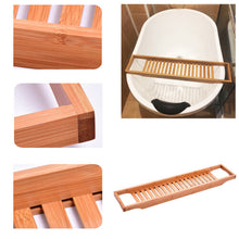 Natural Bamboo Bath Caddy Bridge Wood Rack Caddy Bathroom Shelf Fit Most Bathtub